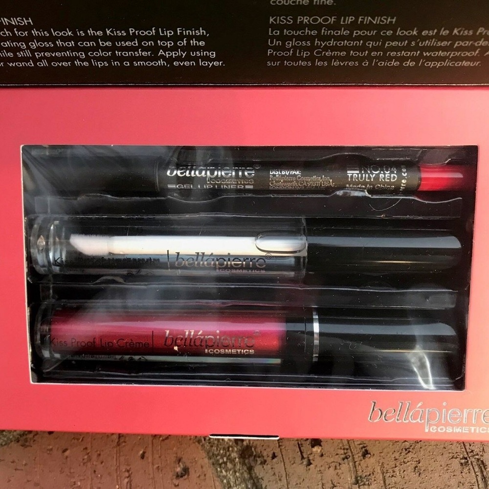 Bellapierre Kiss Proof Lip Crème Lipstick Slay Set/Kit in Metallic Red-Esque